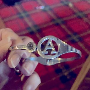 Rustic cuff silver bracelet